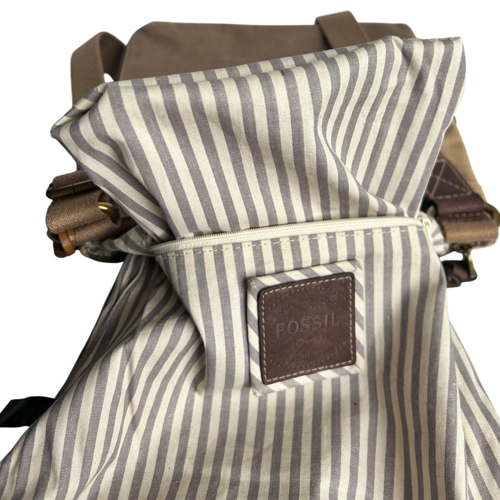 Fossil Maddox Long Live Vintage 1954 Crossbody Bag Purse Two Tone Canvas - Picture 12 of 16